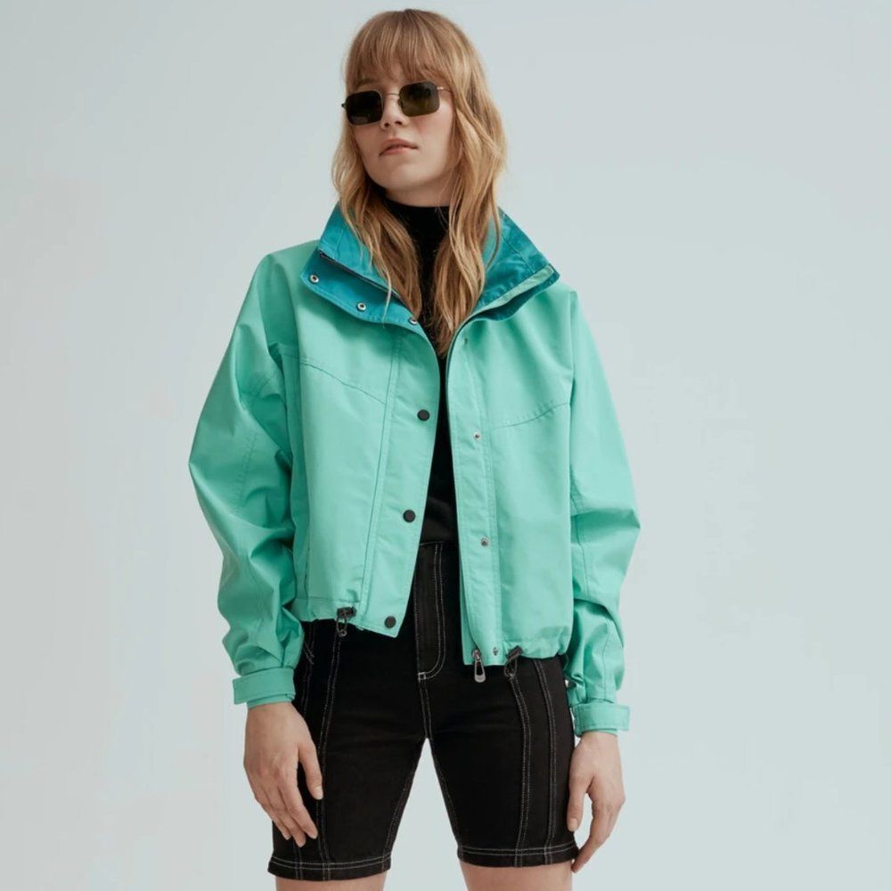 NOIZE Skye Stand Collar Drawcord Rain Jacket